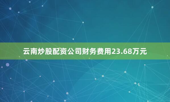 云南炒股配资公司财务费用23.68万元